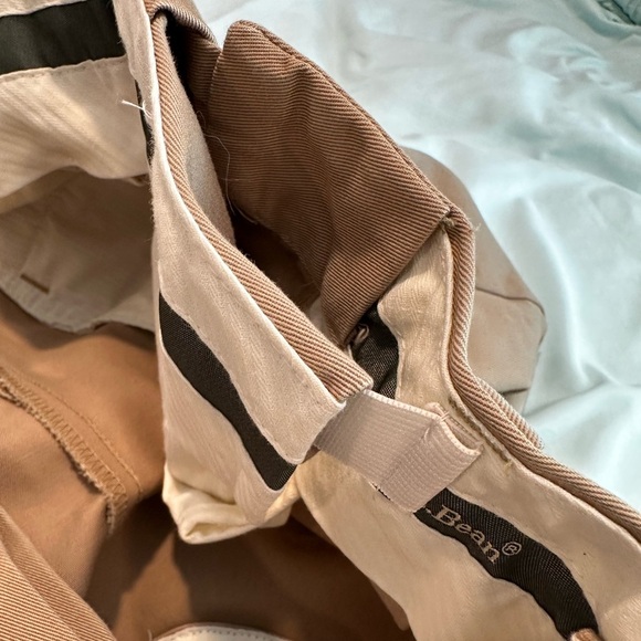LL Bean Mens 36 Comfort Waist Straight Creased Flap Pocket Tan Chino Dress Pant - Picture 8 of 14